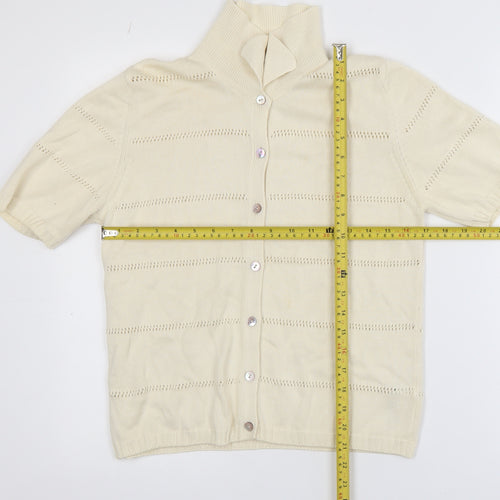 Marks and Spencer Women’s Ivory Cotton Button-Up Short Sleeve Top Size 12
