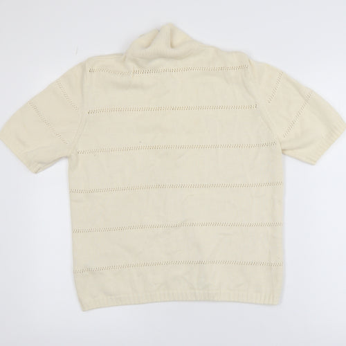 Marks and Spencer Women’s Ivory Cotton Button-Up Short Sleeve Top Size 12