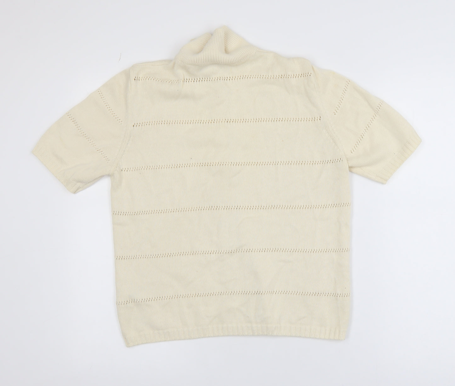 Marks and Spencer Women’s Ivory Cotton Button-Up Short Sleeve Top Size 12