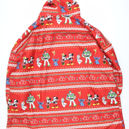 Disney Women’s Red Hooded Fleece Robe One Size Mickey & Friends Winter Nightwear
