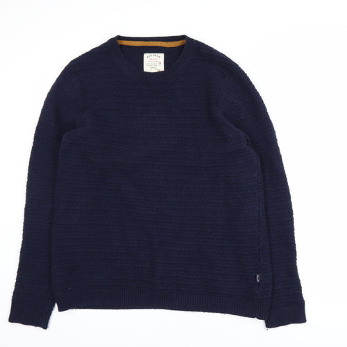 Fat Face Men's Navy Blue Cotton Wool Crew Neck Jumper Size L