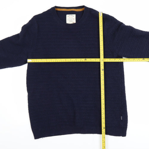 Fat Face Men's Navy Blue Cotton Wool Crew Neck Jumper Size L