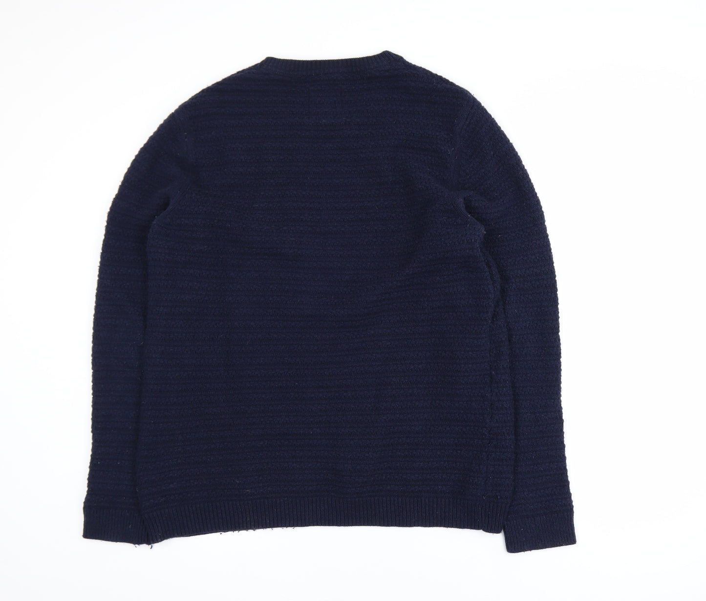 Fat Face Men's Navy Blue Cotton Wool Crew Neck Jumper Size L