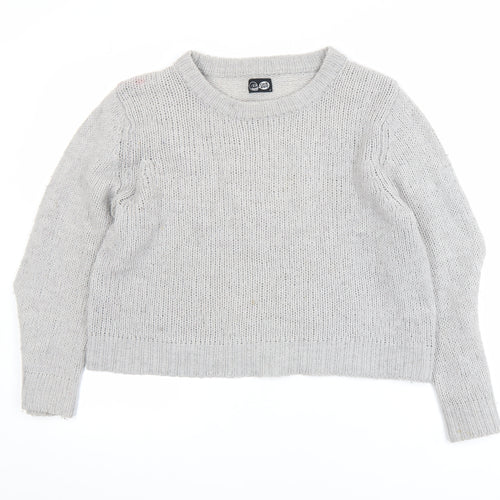 Cheap Monday Womens Grey Wool Blend Knit Jumper Size S Classic Crew Neck