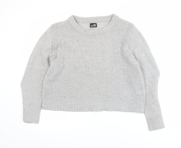 Cheap Monday Womens Grey Wool Blend Knit Jumper Size S Classic Crew Neck