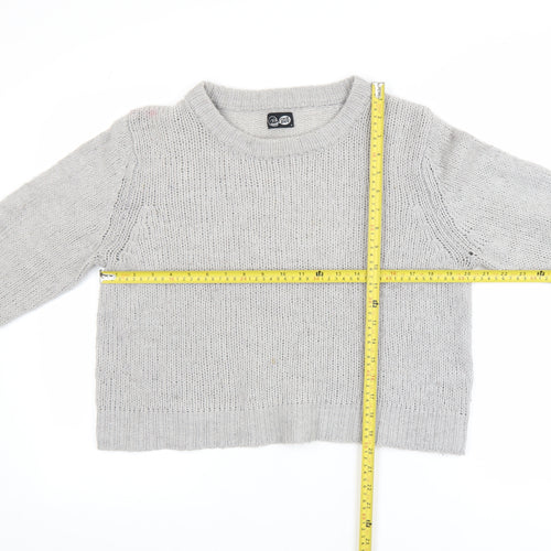 Cheap Monday Womens Grey Wool Blend Knit Jumper Size S Classic Crew Neck