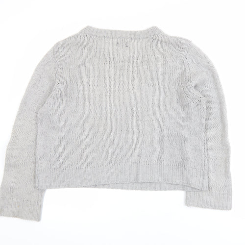 Cheap Monday Womens Grey Wool Blend Knit Jumper Size S Classic Crew Neck