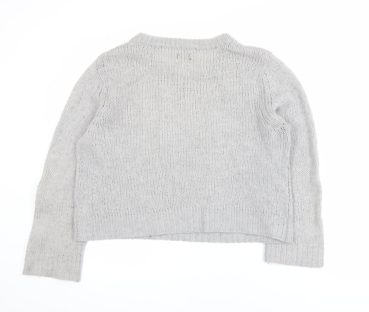 Cheap Monday Womens Grey Wool Blend Knit Jumper Size S Classic Crew Neck