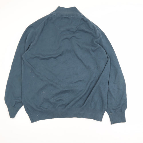 Timberland Men's Blue XL 1/2 Zip Cotton Sweatshirt