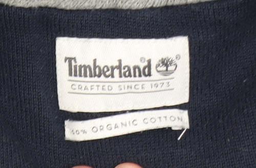 Timberland Men's Blue XL 1/2 Zip Cotton Sweatshirt