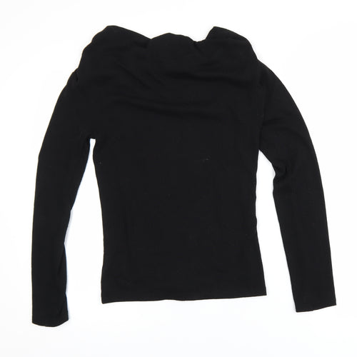 Ann Taylor Womens Black XS Off the Shoulder Long Sleeve Top
