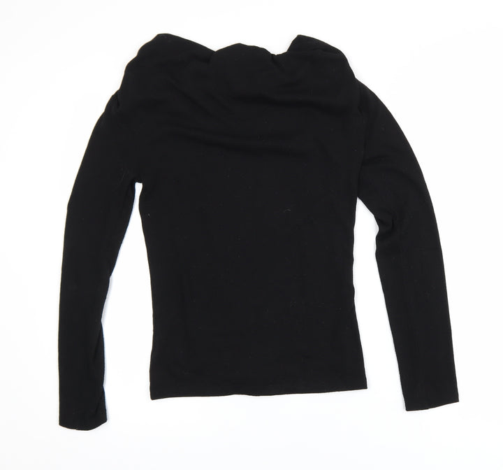 Ann Taylor Womens Black XS Off the Shoulder Long Sleeve Top
