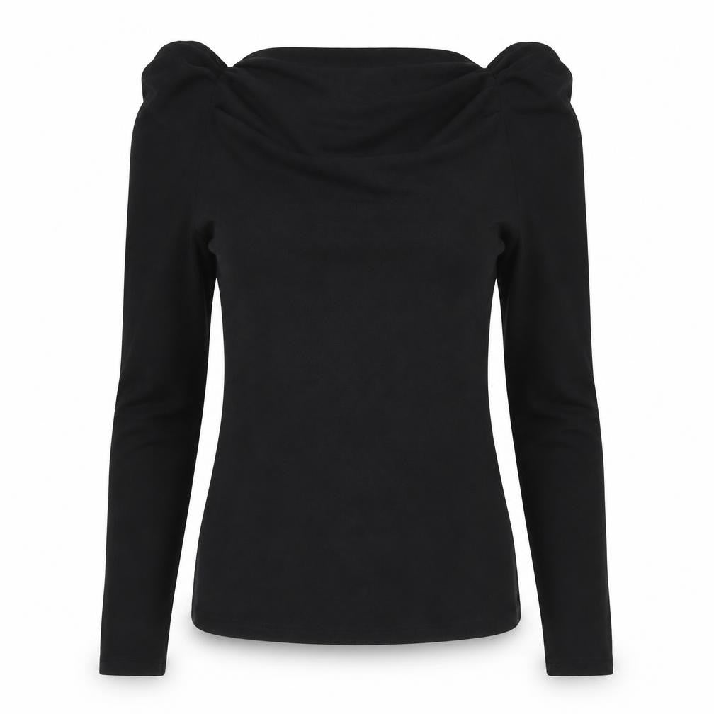 Ann Taylor Womens Black XS Off the Shoulder Long Sleeve Top