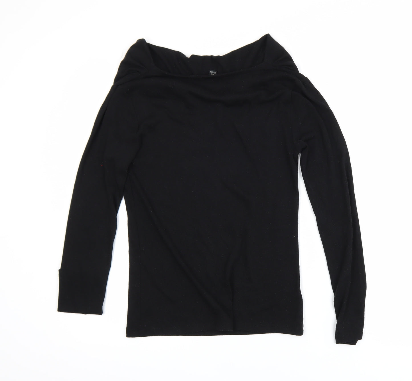 Ann Taylor Womens Black XS Off the Shoulder Long Sleeve Top