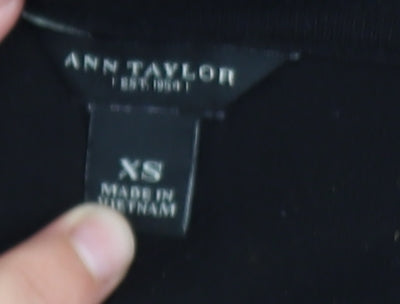 Ann Taylor Womens Black XS Off the Shoulder Long Sleeve Top