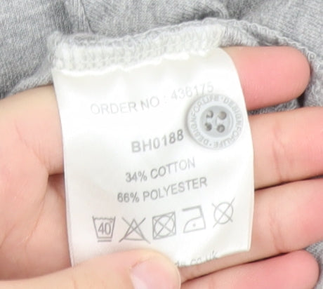 Brookhaven Men's Grey Henley Hoodie Medium Lightweight Jersey Top