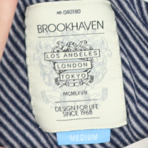 Brookhaven Men's Grey Henley Hoodie Medium Lightweight Jersey Top