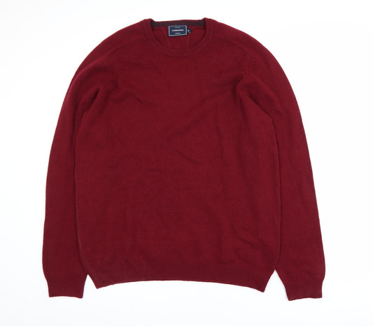 John Lewis Men Red Lambswool Crew Neck Jumper XL Classic Fit