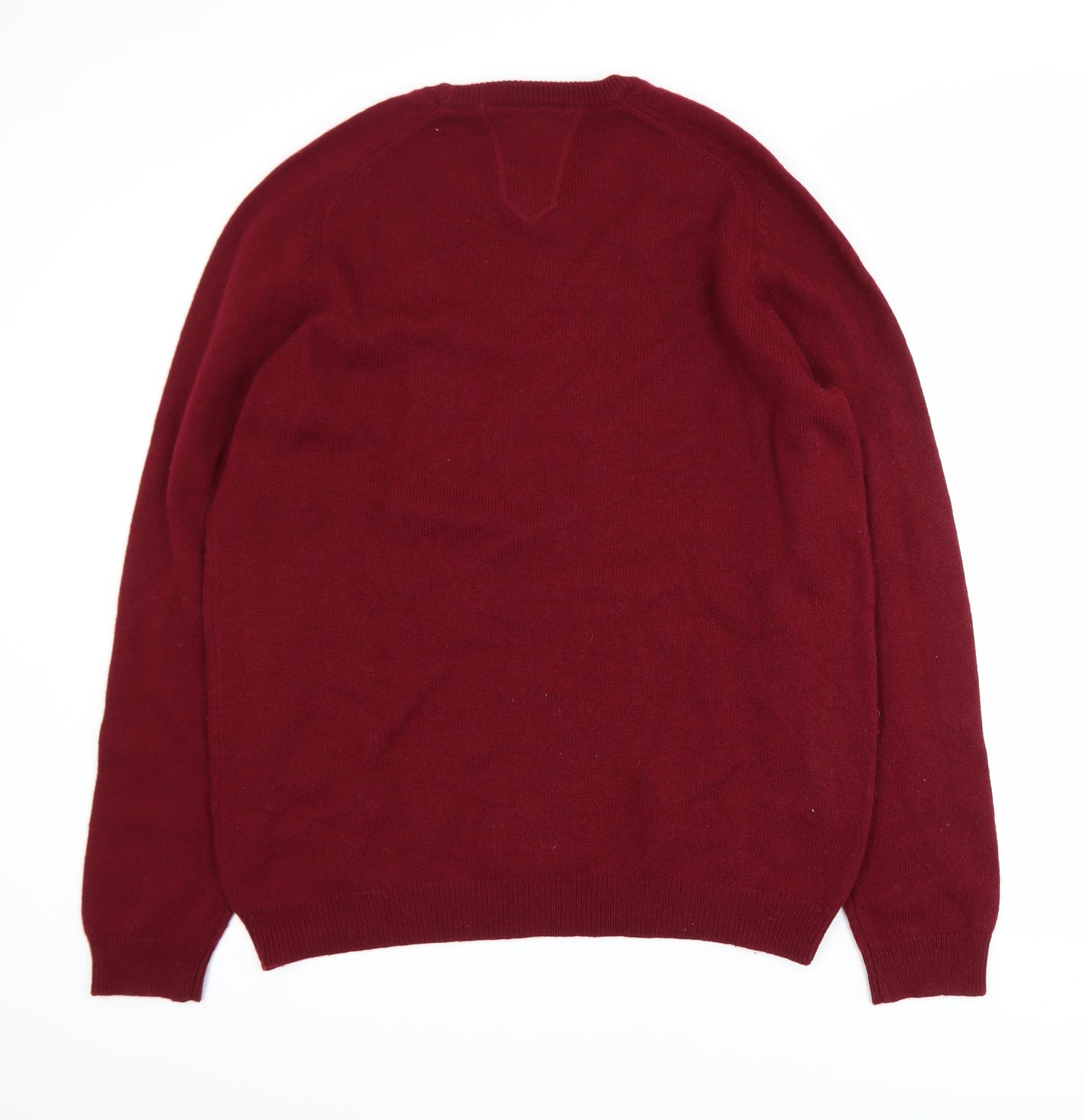 John Lewis Men Red Lambswool Crew Neck Jumper XL Classic Fit