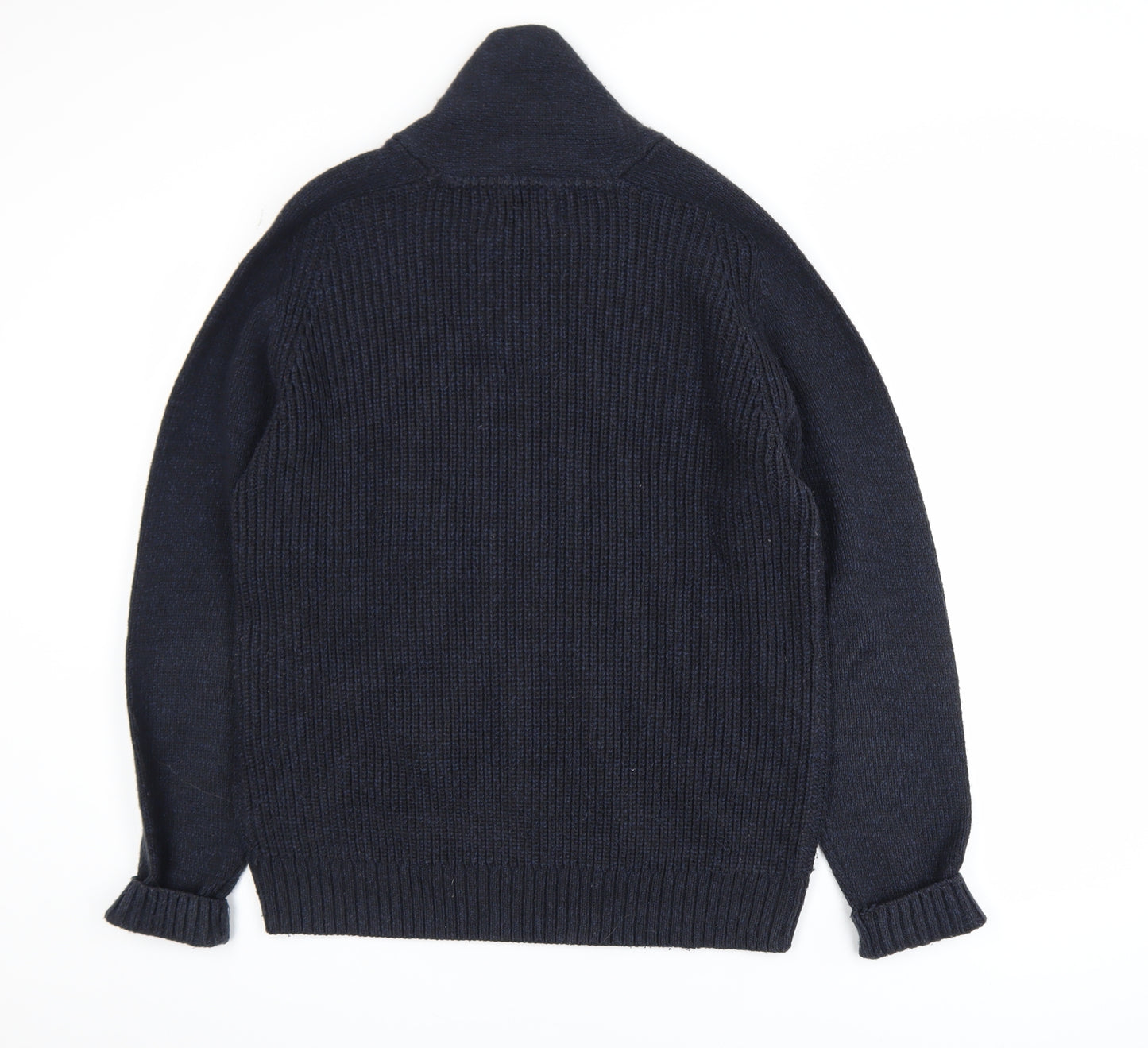 Next Mens Blue Henley Knit Acrylic Jumper Size L
