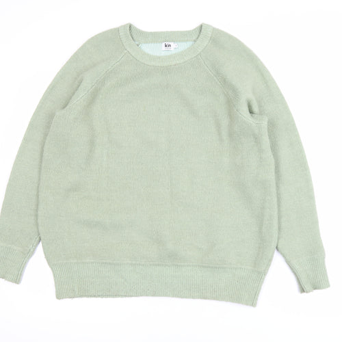 Kin by John Lewis Men's Green Cotton Wool Crew Neck Jumper Size S