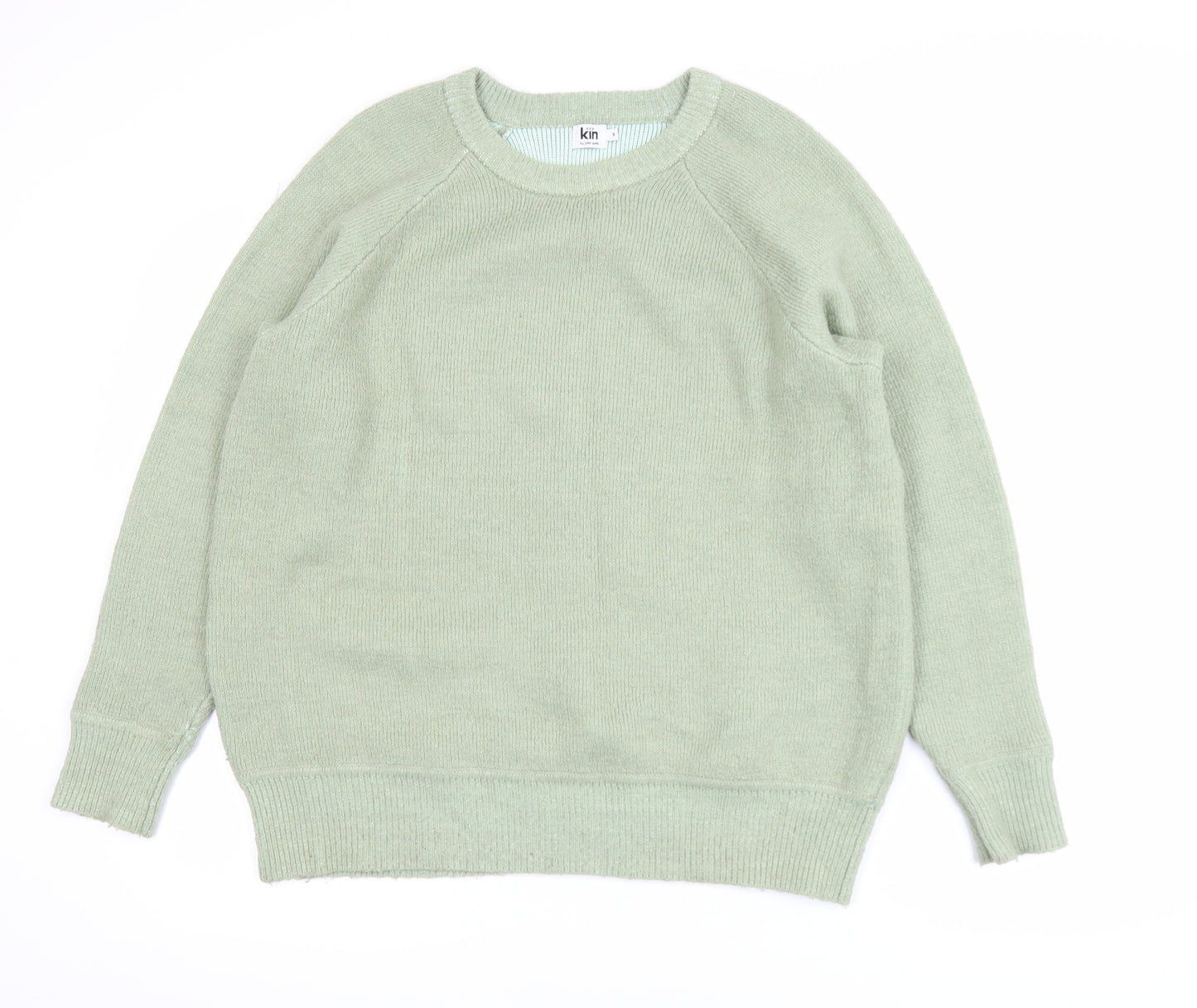 Kin by John Lewis Men's Green Cotton Wool Crew Neck Jumper Size S