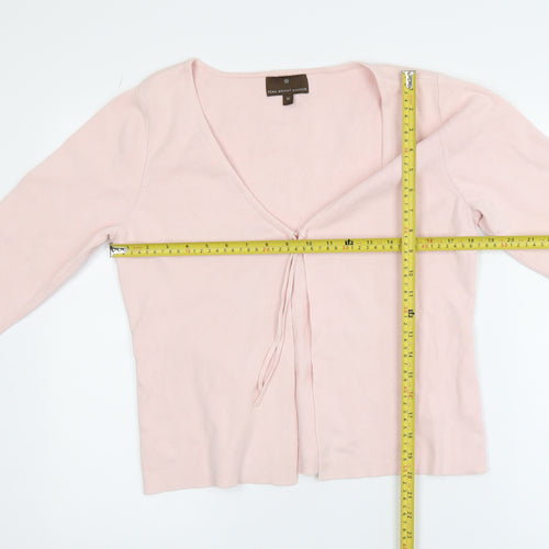 Fenn Wright Manson Women's Pink V-Neck Tie Front Cardigan Size 12
