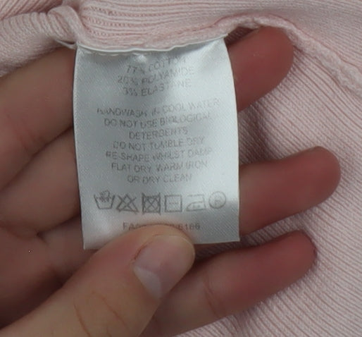 Fenn Wright Manson Women's Pink V-Neck Tie Front Cardigan Size 12