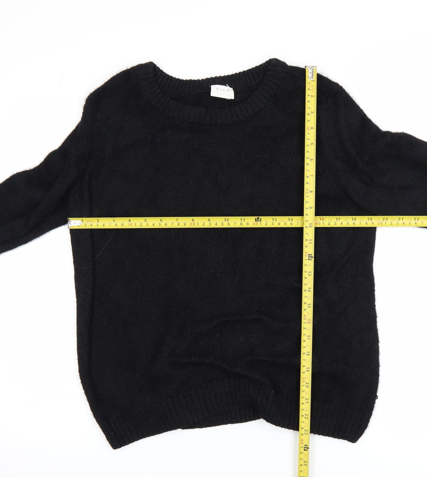VILA Women's Black XL Pullover Crew Neck Jumper