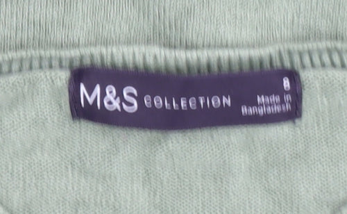 Marks and Spencer Men's Green Acrylic Crew Neck Jumper Size S