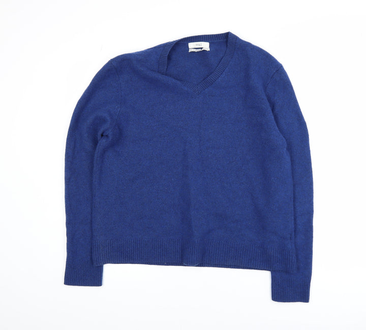 Marks and Spencer Men's Blue Wool V-Neck 2XL Pullover Jumper