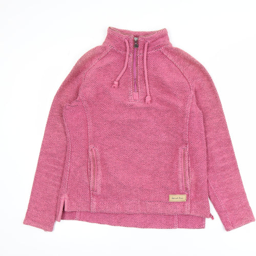 Weird Fish Womens Pink 1/4 Zip Knit Jacket Size 8 Outdoor Casual