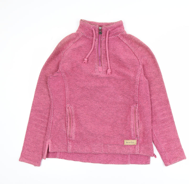Weird Fish Womens Pink 1/4 Zip Knit Jacket Size 8 Outdoor Casual