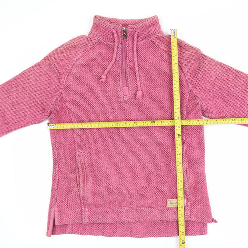 Weird Fish Womens Pink 1/4 Zip Knit Jacket Size 8 Outdoor Casual