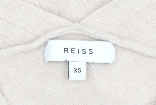 Reiss Womens Beige V-Neck Cashmere Jumper XS Classic Knitwear