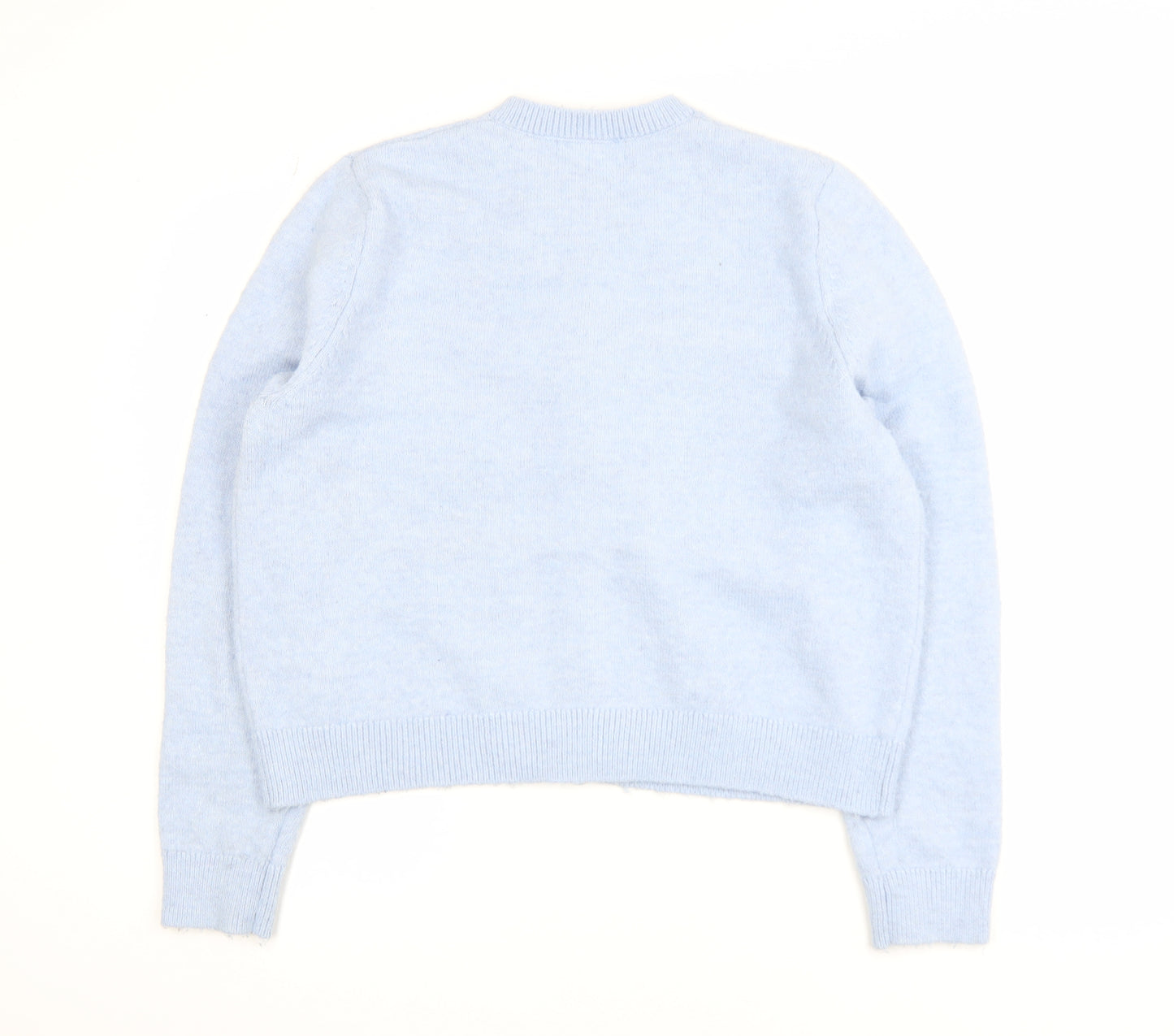 Marks and Spencer Women Blue Crew Neck Long Sleeve Cardigan L
