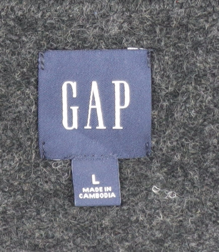 GAP Men’s Grey Wool Blend V-Neck Pullover Jumper Size L