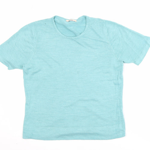 Marks and Spencer Women's Blue Acrylic Knit T-Shirt Size 16