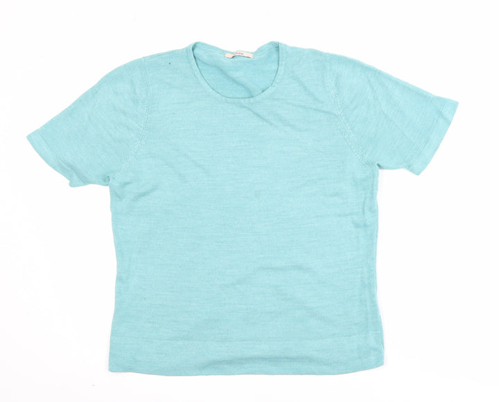 Marks and Spencer Women's Blue Acrylic Knit T-Shirt Size 16