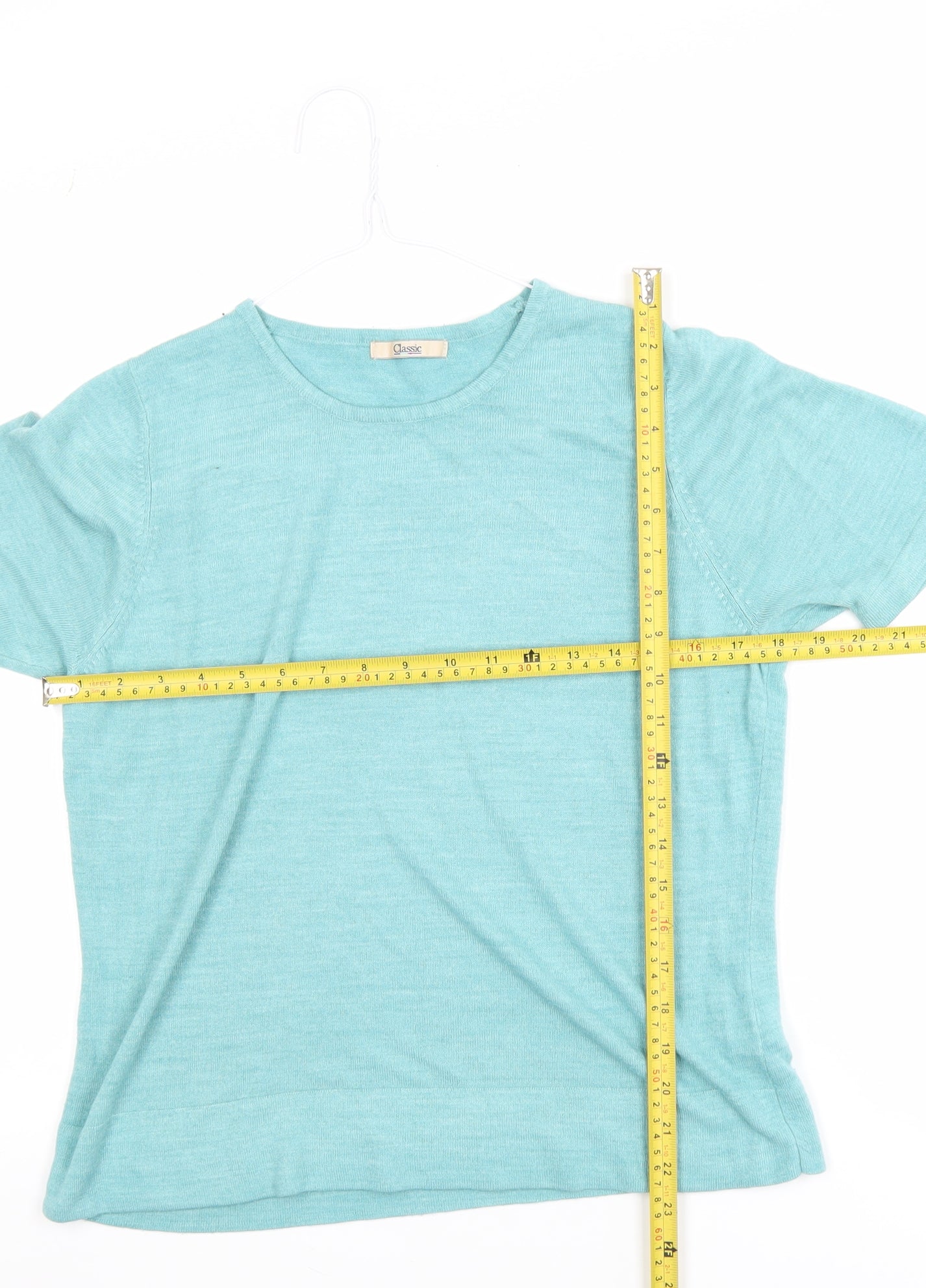 Marks and Spencer Women's Blue Acrylic Knit T-Shirt Size 16