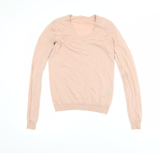 Uniqlo Womens Beige Wool V-Neck Pullover Jumper XS