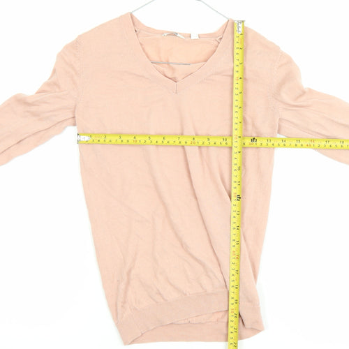 Uniqlo Womens Beige Wool V-Neck Pullover Jumper XS