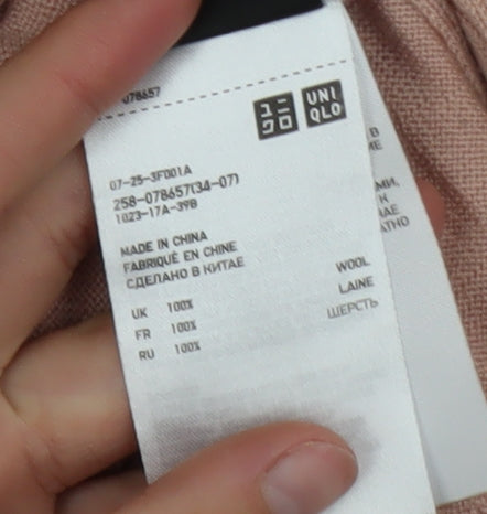 Uniqlo Womens Beige Wool V-Neck Pullover Jumper XS