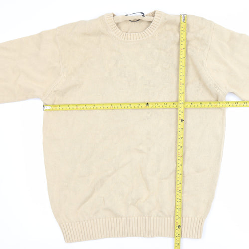 McNeal Men's Beige Cotton Crew Neck Pullover Jumper Size S
