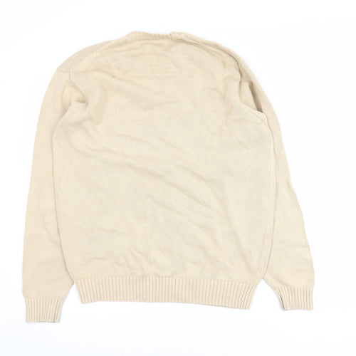 McNeal Men's Beige Cotton Crew Neck Pullover Jumper Size S