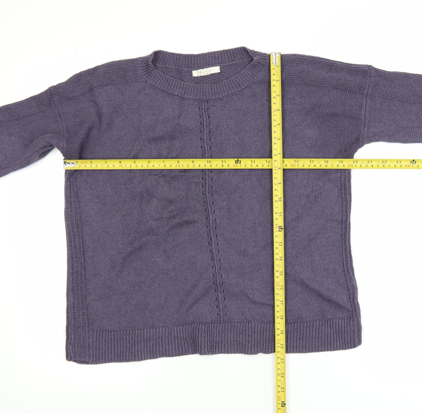 White Stuff Women’s Purple Cotton Linen Crew Neck Jumper Size 10