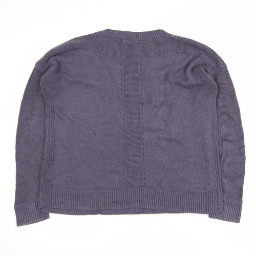 White Stuff Women’s Purple Cotton Linen Crew Neck Jumper Size 10