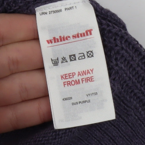 White Stuff Women’s Purple Cotton Linen Crew Neck Jumper Size 10