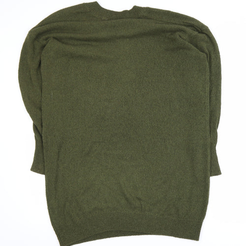 Zara Women’s Green V-Neck Long Sleeve Pullover Jumper Size S