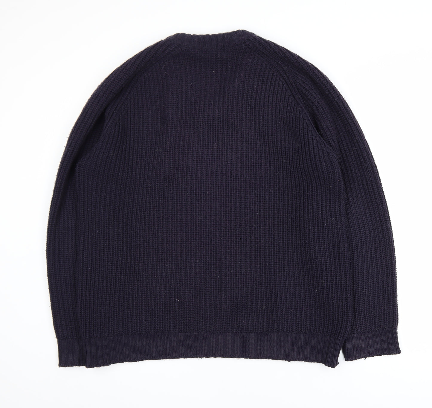 P.G. Field Men's Blue V-Neck Chunky Knit Acrylic Jumper M